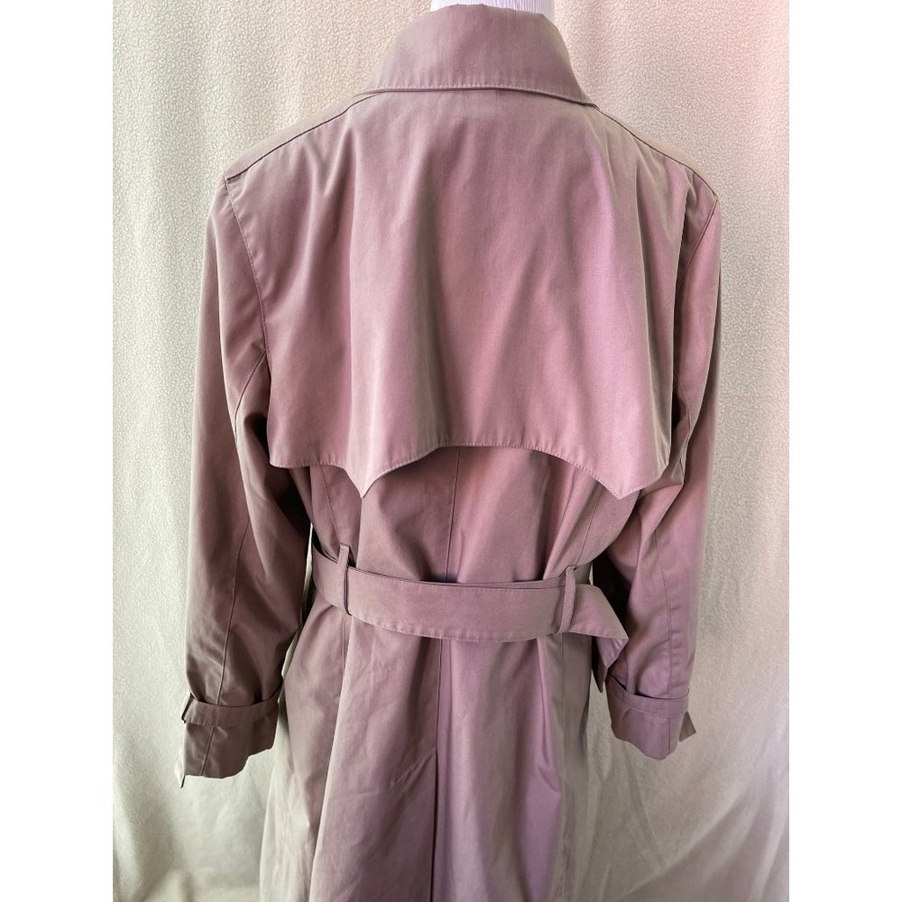 London Fog Khaki (Tan) Long Button Front Waist Belt Trench/Overcoat, Size 16W - Picture 7 of 12